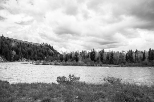 Cloudy day on the Snake River with the Tetons hidden in the background Not So SAHM