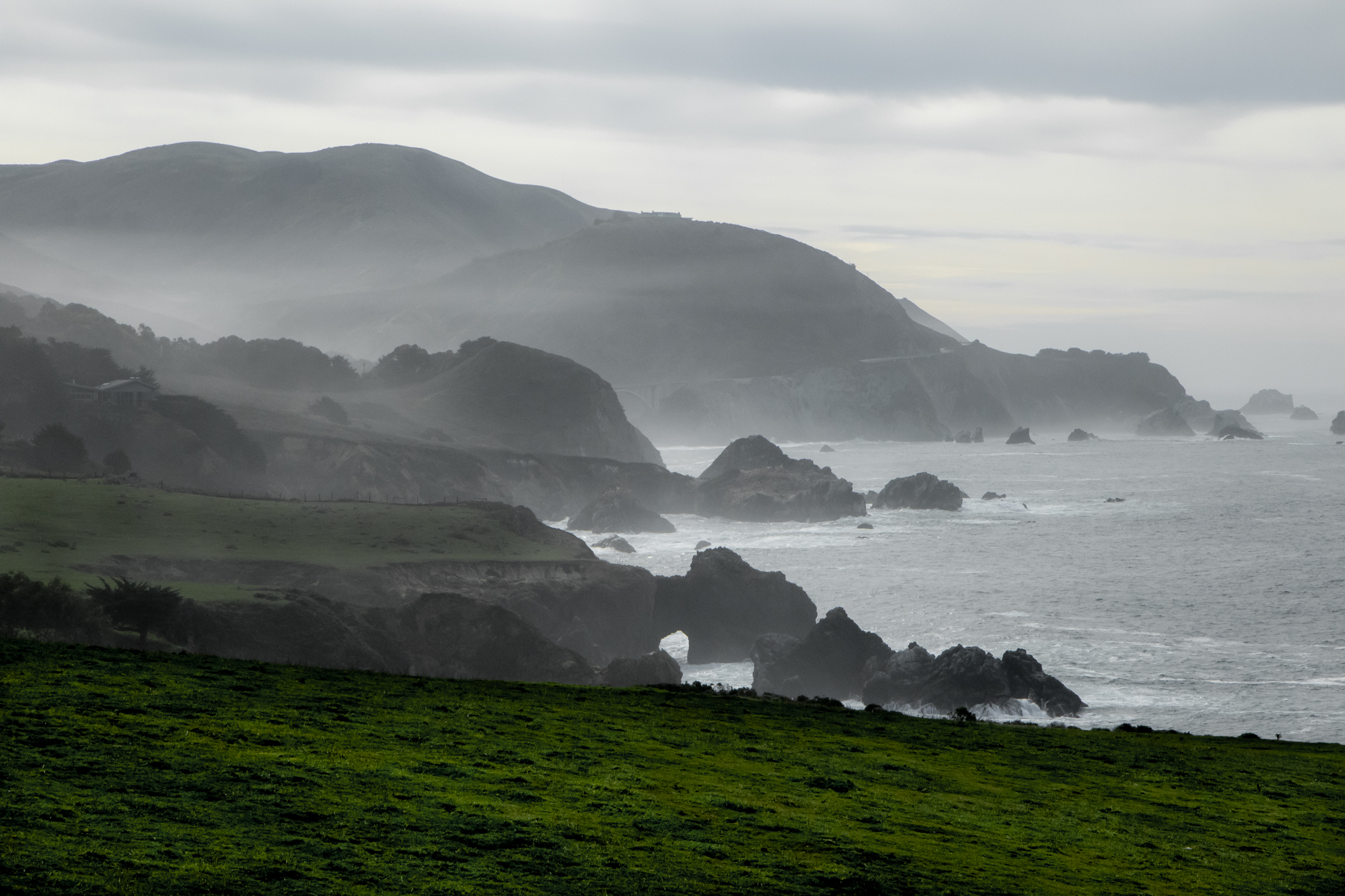 Haze hugs the Big Sur Coast along the Pacific Coast Highway south of Carmel California Not So SAHM
