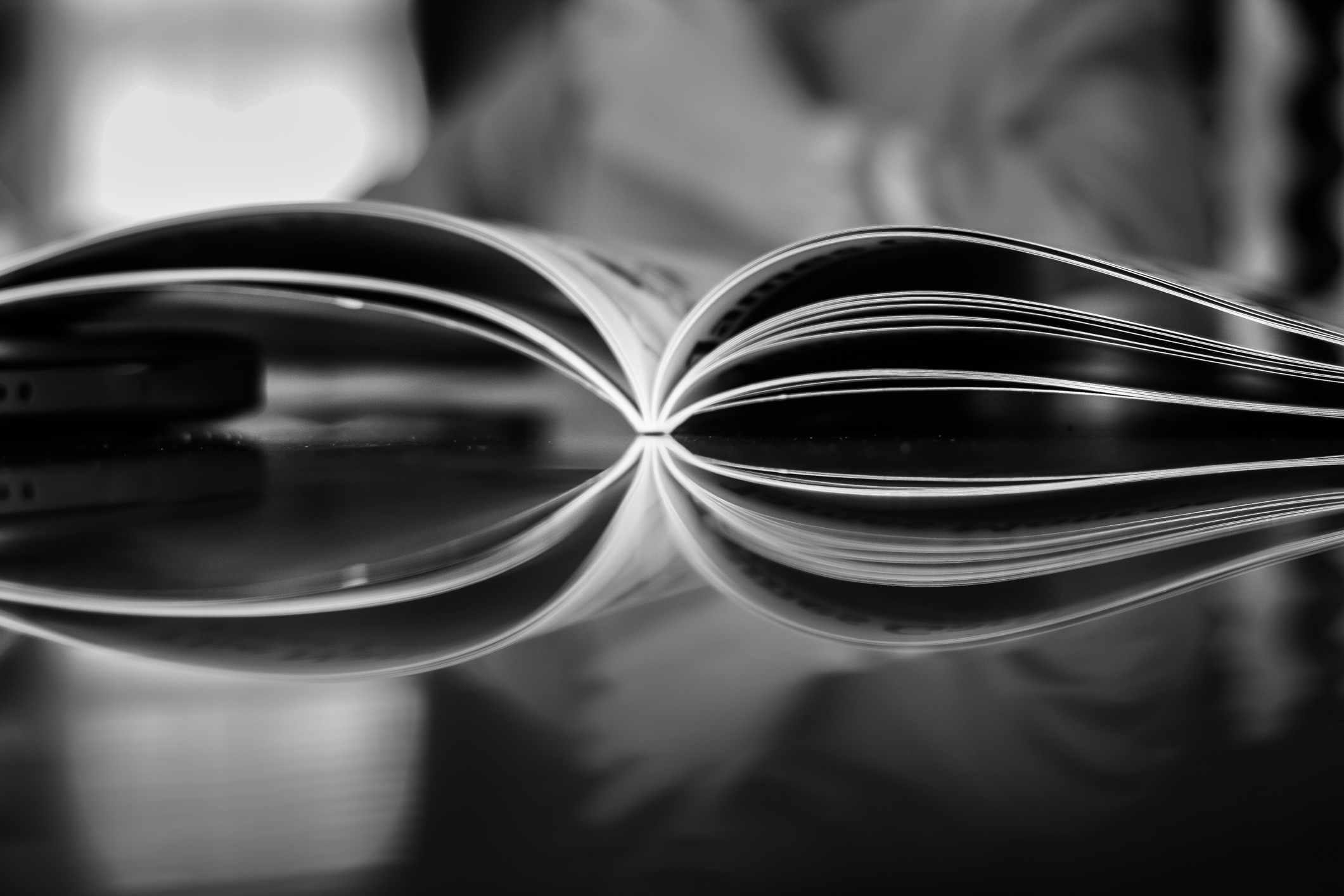 Strong lines of the edge of a book and its reflection NotSoSAHM