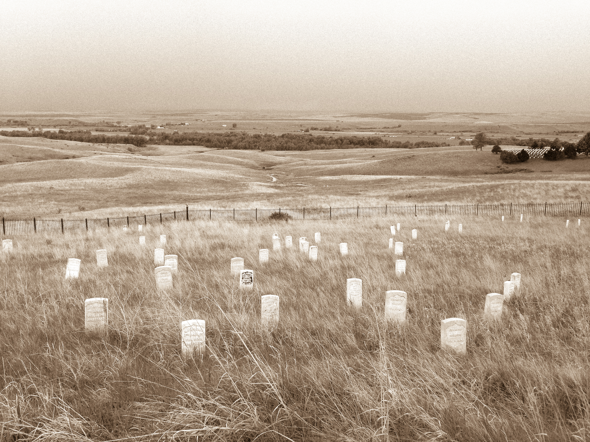 Gravestones dot the hillside at the Battle of Little Bighorn in Montana, also known as Custer's Last Stand NotSoSAHM