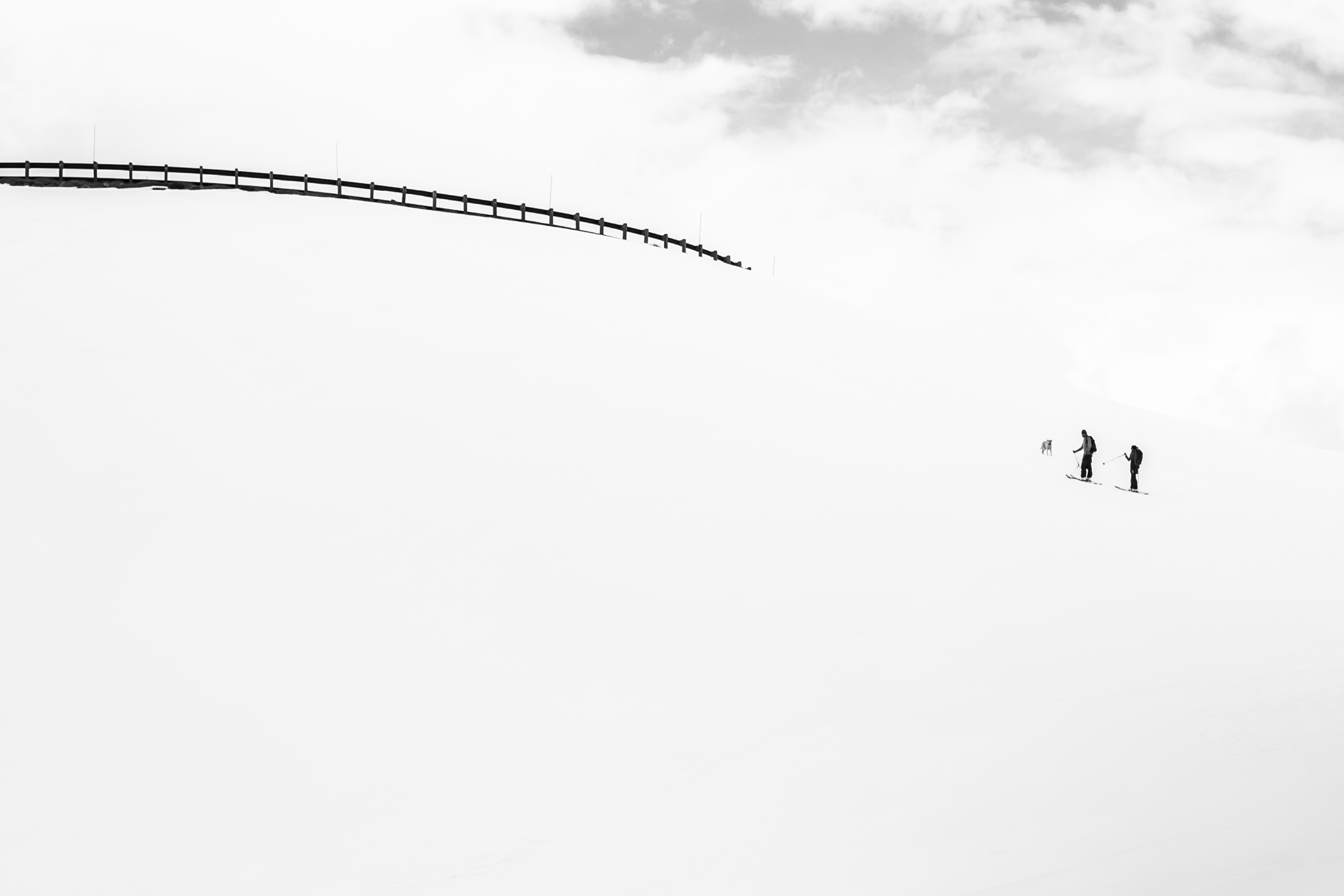 Two people and a dog cross country ski in Wyoming NotSoSAHM