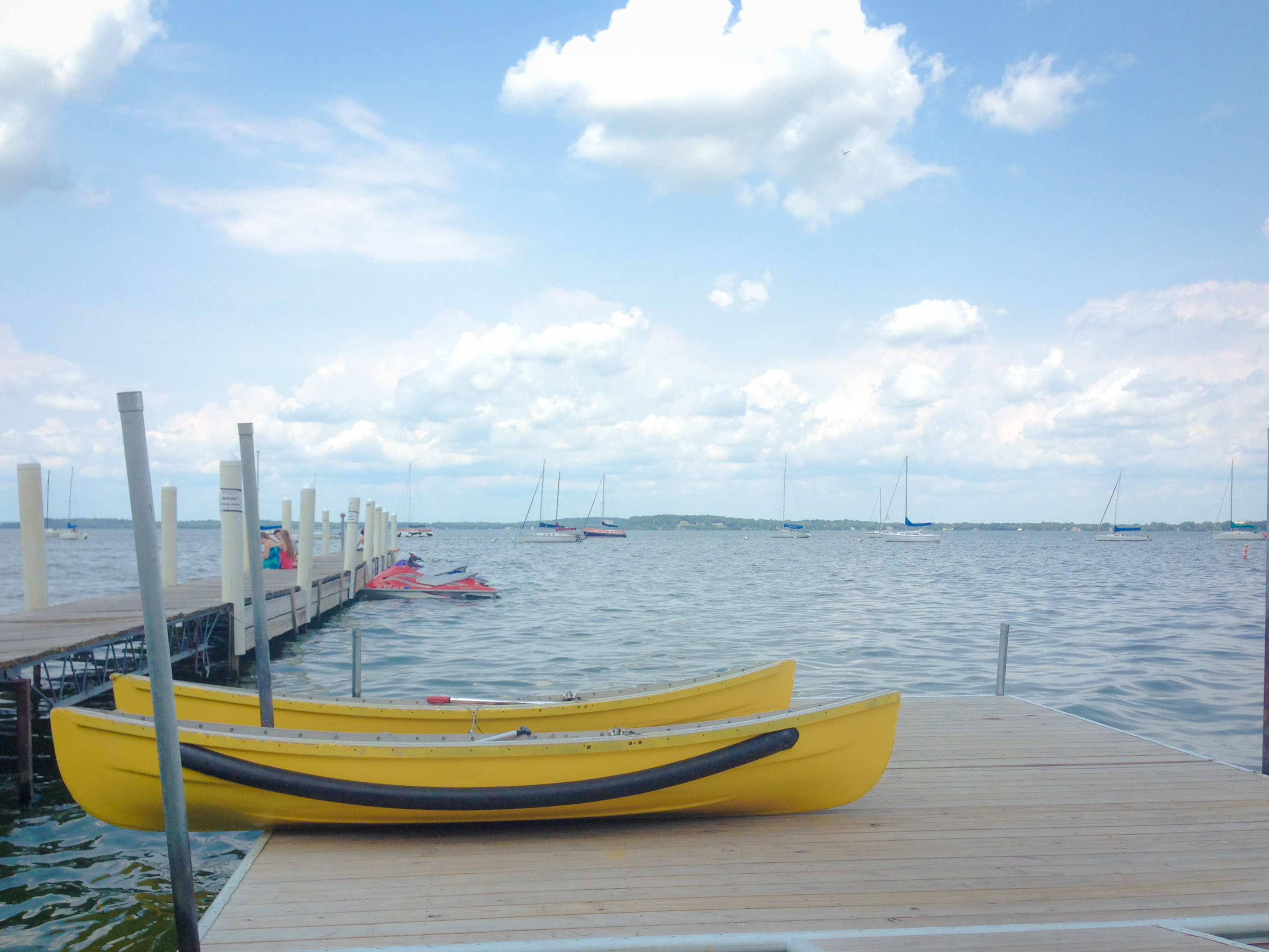 Boats rest on a dock at the University of Wisconsin in Madison Not So SAHM