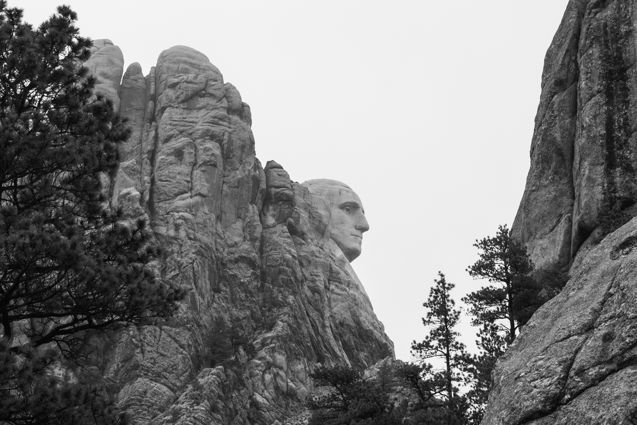 The profile of the bust of George Washington's head at Mount Rushmore in South Dakota Not So SAHM