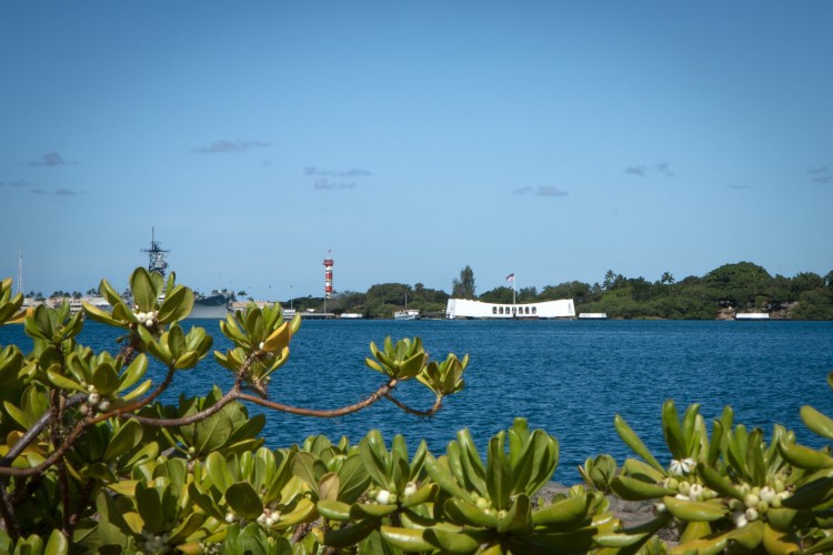 A memorial floats over the USS Arizona in Pearl Harbor Not So SAHM