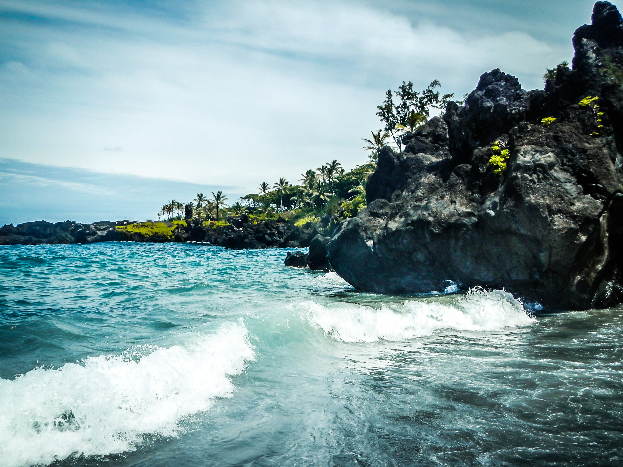 A cove at a black beach on the Road to Hana in Maui, Hawaii Not So SAHM