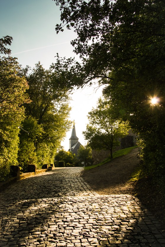 A small church sits on the grounds of Burg Lichtenberg in Germany. Not So SAHM