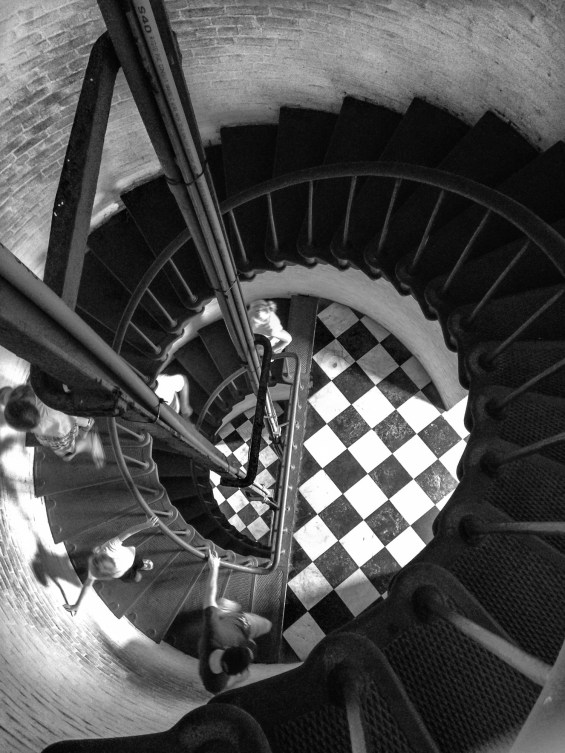 Around 260 steps spiral up to the top of the Cape Hatteras Lighthouse, the tallest lighthouse in America. Not So SAHM