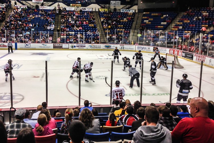Fayetteville Fire Antz hockey team plays on the ice. Not So SAHM